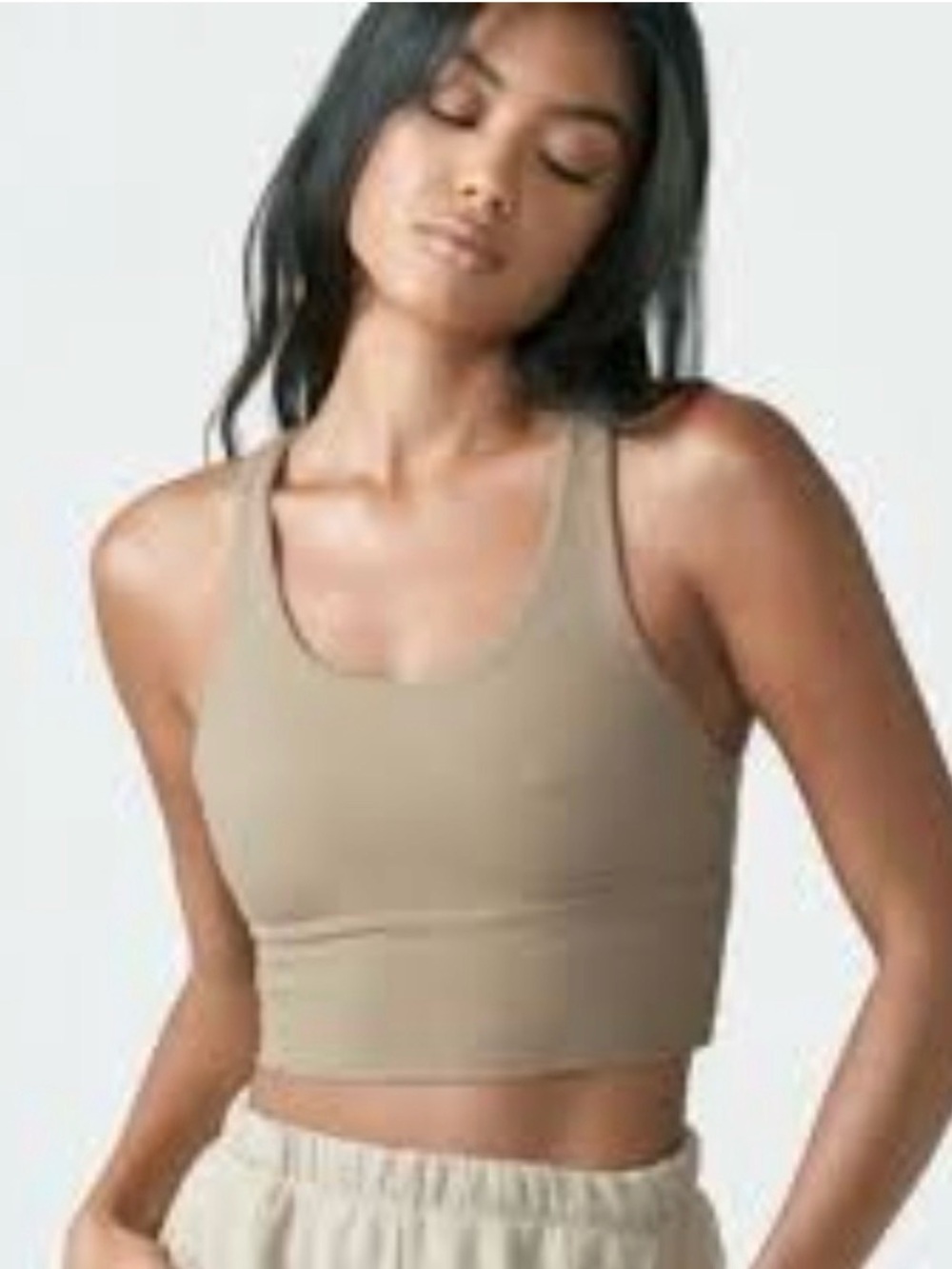 Joah Brown Ribbed tank - Taupe